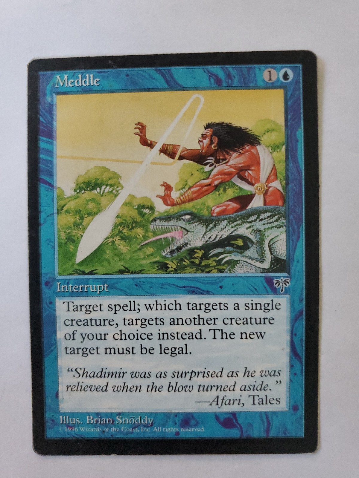 MTG Magic The Gathering Card Meddle Interrupt Blue Mirage 1996