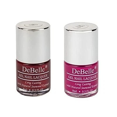 DeBelle Gel Nail Polish Combo of 2 (Antares, Camellia Berry) - 8ml Each