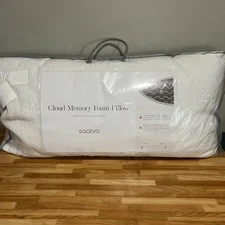 Saatva Cloud Memory Foam Pillow King 34” x 18” Shredded Gel-Infused Foam