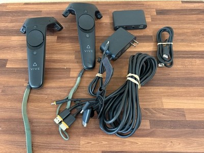 HTC Vive Link Box 2PU6100 Cables & Power Adapter & 2 Controllers 2PR7100 VR
