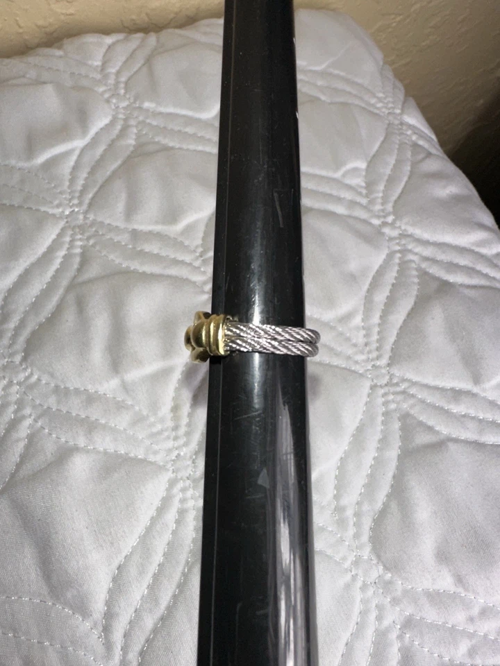 Philippe Charriol Stainless Steel and 18k Gold Ring size 6 - Image 4 of 4