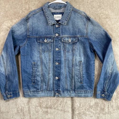 Mens Scream Movie Horror Custom Denim Jacket Blue Large GhostFace Halloween image 3