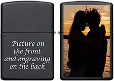 Custom Personalized Zippo Lighter Photo Or Logo Classic Matte Black Lighter Free