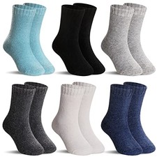 Kids Merino Wool Socks Boys Girls Hiking Boot 4-7 Years 6 Pairs Solid Color B