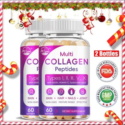 Multi Collagen 8 in 1 Complex for Women ~ 120 Capsules ~ Type I, II, III, V, X