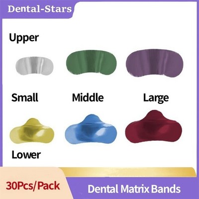30x Dental Metal Matrices Sectional Contoured Matrix Bands w Coating Teeth Refll