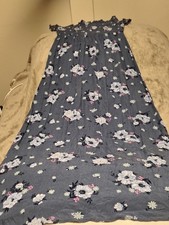 SO Blue Floral Ruffle Maxi Dress Short Sleeve Square Neck Women's M