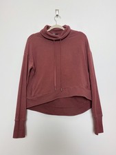 Sweaty Betty Sweatshirt  Size XS Pink Harmonise Luxe Italy Fleece High Neck Boxy