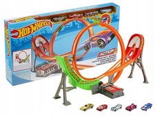Hot Wheels Stunt Autorennbahn Set &ndash; Looping mit Antrieb + 5 Autos