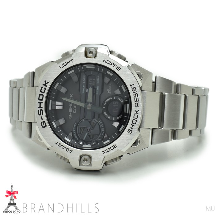 CASIO G SHOCK Wristwatch G STEEL Solar Bluetooth Mobile Link SS Resin Black Dial