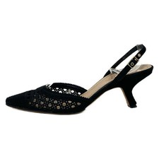 Auth DIOR/ChristianDior - Black Chemical Fiber Women's Sandals