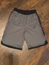Nike Elite Boys Basketball Shorts Boys Big Kids Size XL YXL Dark Gray Pre-Owned