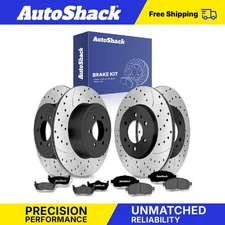 Front Rear Drilled Slotted Brake Rotors Ceramic Pads for 2009 Ford F-150