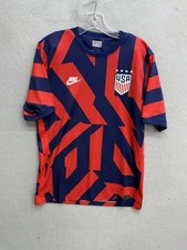 Nike 2021-2022 USMNT Dri-Fit Away Soccer Jersey Shirt Size Medium Red Geometric