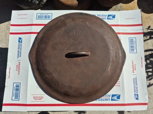 Vintage Lodge Cast Iron Dutch Oven Lid Only #12