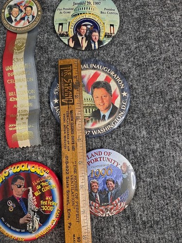 Vintage PRESIDENT BILL CLINTON Pinback Pin Button Badge Lot 90s Democrat - Picture 6 of 8