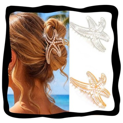 Kilshye Starfish Claw Clips Metal Hair Sea Star A-Gold&Silver