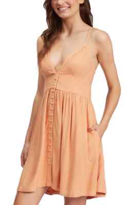 Roxy Golden Lights Textured Woven Sun Dress, Size Medium | eBay