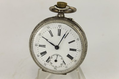 Antique Swiss remontoir cylindre 6 Rubis Argent Montre De Poche émail  cadran années 1900 | eBay