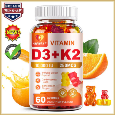 Vitamin D3 K2 (MK7) with 10000 IU Supplement, Immune Health, Bone, Heart Health