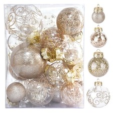 30Pcs Christmas Ball Ornaments Set - Shatterproof Plastic Christmas Tree Deco...