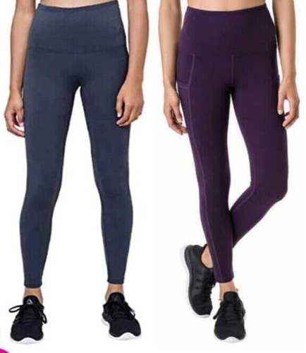 Tuff Youth 2-pack Fleece Lined Leggings - Grey/Plum - M