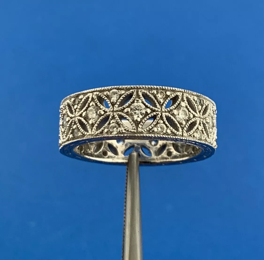 Tacori 925 Designer 925 Sterling Silver Cubic Zirconia CZ Art Deco