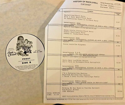 RADIO SHOW 4/27/84 HISTORY OF R&R: CHUCK BERRY FEATURE (7), MONKEES (2),KINGSMEN