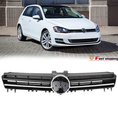 Front Bumper Grille Black Chrome Trim For 2015- 2017 VW Golf MK7 Sportwagen GTI