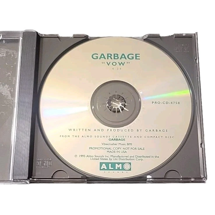 GARBAGE Vow ULTRA rare ORIGINAL 1995 USA One Track Radio DJ CD single - Image 3 of 4