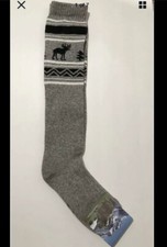 Yak Wool Blend Knee High Socks Thermal Grey L 39-40 Mongolia