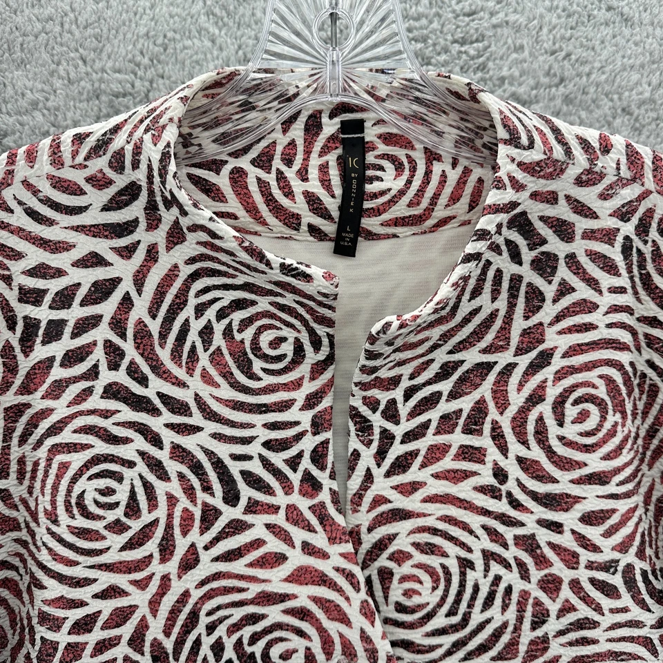 Chaqueta IC Connie K Mujer Grande L Rojo Crema Floral Artística Manga 3/4 Chaqueta Foto 2 de 4