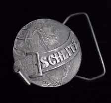 Vintage Schlitz Belt Buckle Globe World Beer Fashion Accessories Trade Mark Logo