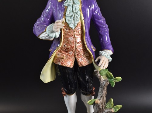 Large porcelain figurine cavalier nobleman Aelteste Volkstedter Thuringia 37 cm - Picture 6 of 12