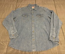 Wrangler Pearl Snap Denim Long Sleeve Western Shirt