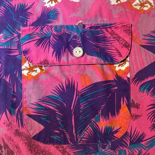CHAPS Ralph Lauren floral cotton shirt Large men's Hawaii Bright Pink Size L - Picture 5 of 12