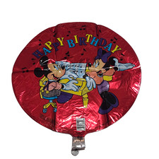 VINTAGE M  D MYLAR REFILLABLE BALLOON HAPPY BIRTHDAY MICKEY MINNE MOUSE DISNEY