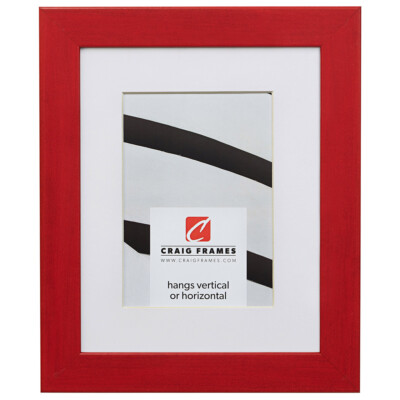 Craig Frames Colori 125, 1.25'' Modern Red Picture Frame With a Mat