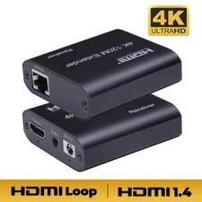 4K 120M HDMI Extender with Loop over cat5e cat6 Ethernet HDMI to RJ45 Audio EDID