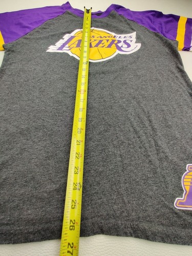 NBA Los Angeles Lakers Purple/Grey/Yellow/White Men's Medium Short Sleeve Tee - Picture 10 of 10