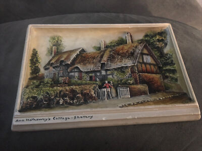 Vintage Arthur Osborne Ivorex 3D wall plaque Ann Hathaway s Cottage Shottery