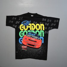 Vintage 1995 AOP NASCAR 24 Jeff Gordon Black T-shirt Going Gone Medium M