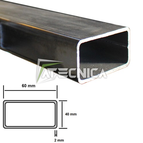 Tubo Rettangolare In Ferro 40x20x2 Mm | Lunghezza 1 Metro | Grezzo | Made In Italy