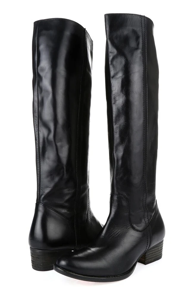 Womens REPORT SIGNATURE HESTON black leather tall boots sz. 6 - Image 2 of 4
