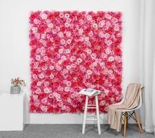 12 Panels Set 3D 8x4ft Floral Flower Wall Backdrop Pink Decor Rose Panels