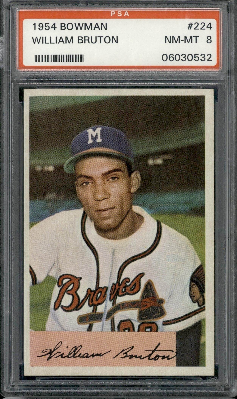 1954 Bowman #224 William Bruton - PSA 8