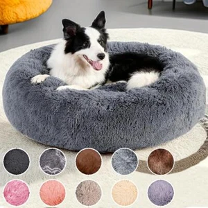 Round Plush Pet Bed for Small, Medium, Large Dogs & Cats – Warm Winter Sleep
