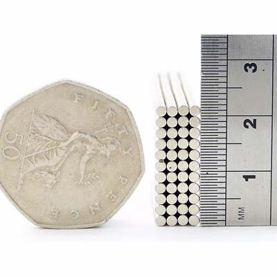 Dischi Terre Rare Per Crafts 100 Magneti Al Neodimio 3mm X 1mm - Dischi Piccoli Super Potenti Per Frigo, Modellismo, Warhammer 100 Magneti Piccoli Argentati