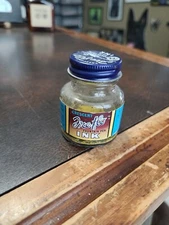 VINTAGE GLASS INKWELL INK BOTTLE Cresent Free Flow Ink Swan Logo 