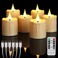 Rechargeable Flameless Votive Candles With Remote Timer D2 X H3 Inches In/outdoo